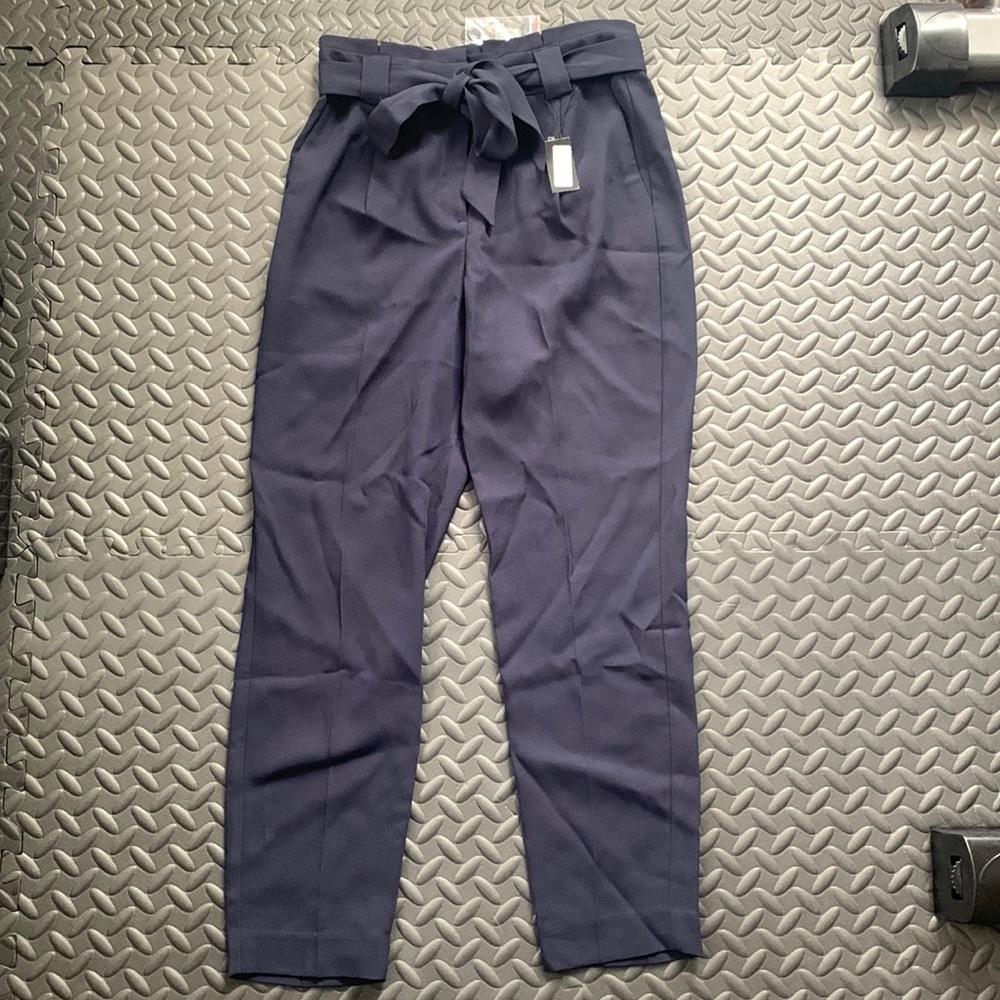 Express Ankle High Rise Pants in Navy